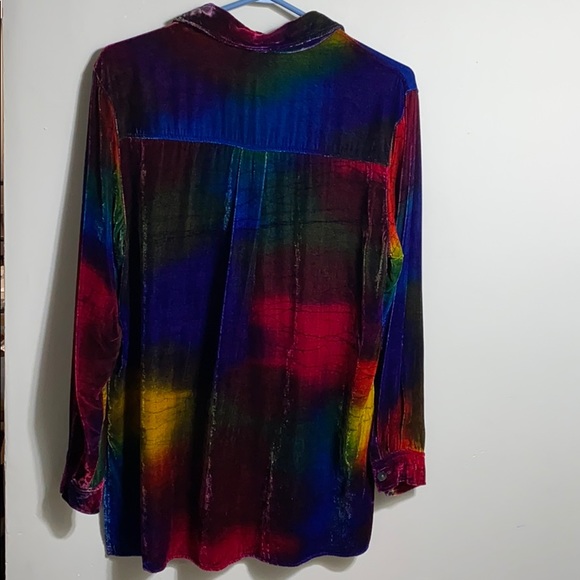 6 Hr. Sale Chico’s Design colourful velvet shirt - Picture 6 of 7